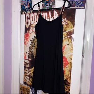 Nicole Miller Black & Gold Circle Chain Strap Mini Dress